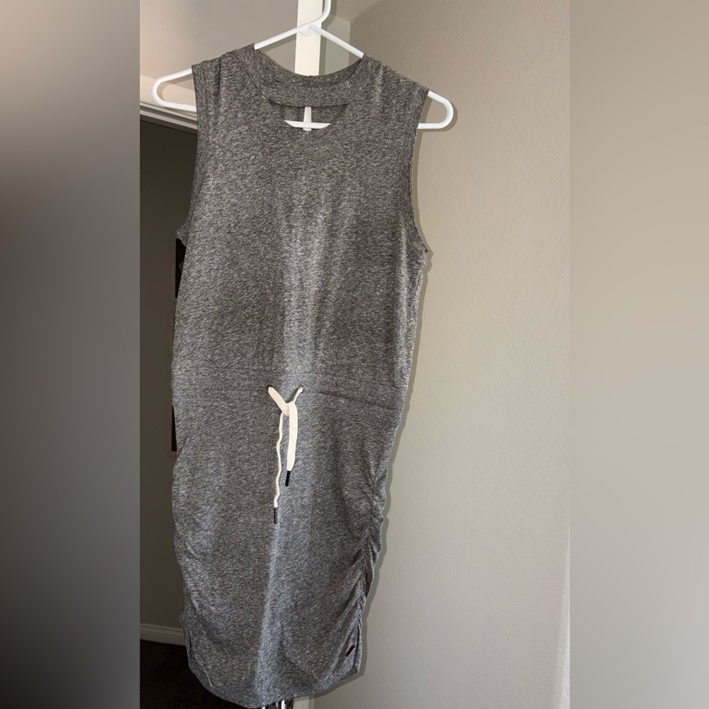n: PHILANTHROPY Heather Grey Drawstring Waist Dress Sleeveless Size S